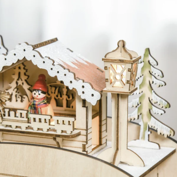 Christmas Advent Calendar Light Up Sleigh w/ Countdown Drawer, Village - Image 5