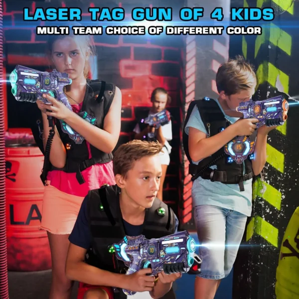 Rechargeable Infrared Laser Tag Guns Set x4 Vests Data SYNC Outdoor Indoor Shooting Pistol Guns Game for Kids Boys Gifts - Image 6