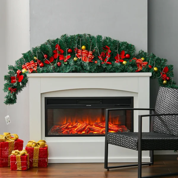 180CM Christmas Cow Horns Shape Rattan Christmas Garland with LED light, Style A - Image 2