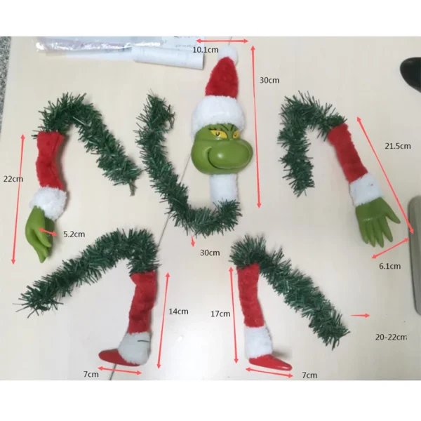 Stuffed Stuck Garland Elf Arm Leg Head Ornaments Christmas Tree Decorations - Image 2