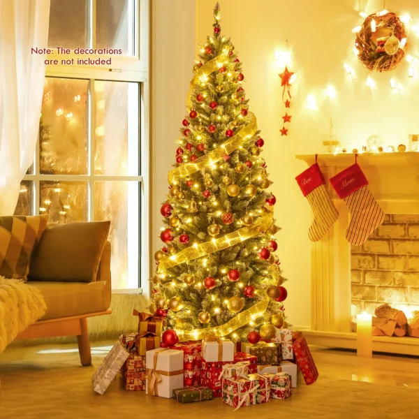 6 FT Artificial Xmas Tree Hinged Christmas Tree with 618 Branch Tips - Image 4