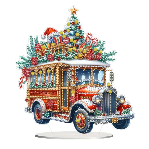 Acrylic Diamond Painting Desktop Decors Bedroom Table Decor Special Shape Christmas Tree Diamond Painting Tabletop Ornaments Kit - Image 2