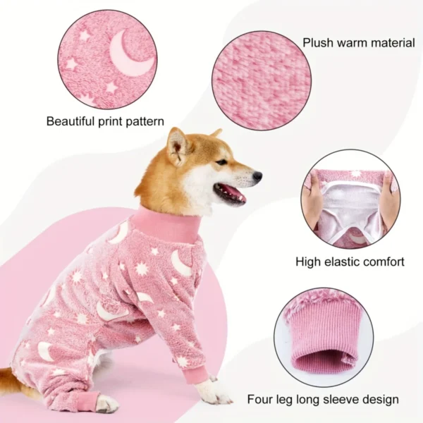 Red Plaid Large Dog Pajamas Cozy Flannel Pet Clothes Cute Warm Soft Pink dog clothes Boy dog clothes Dog designer clothes Puppy - Image 3