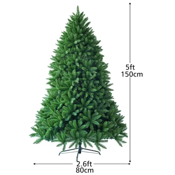 5FT Premium PVC Hinged Christmas tree Artificial Christmas Tree Metal Stand - Image 2