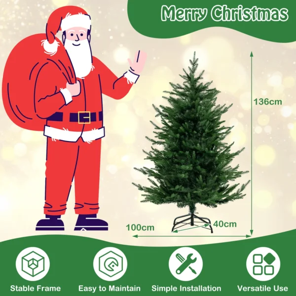 136 cm Christmas Tree, Artificial Pre-Lit Xmas Tree with 8 Lighting Modes, 180 LED Lights and 386 Branch Tips - Image 2