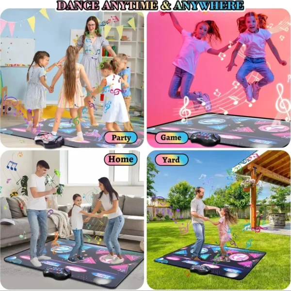 Double Dance Mat for Kids 8-Keys Large Size Electric Dance Pad Music 2 Modes 12 Games 3 Levels Christmas Gift for Girls - Image 6