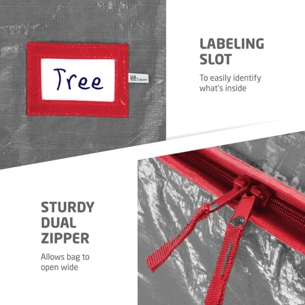 Christmas Tree Storage Bag Fits 9 Ft Artificial Trees Plastic Waterproof Christmas Tree Bag Strong Durable Handles - Image 5