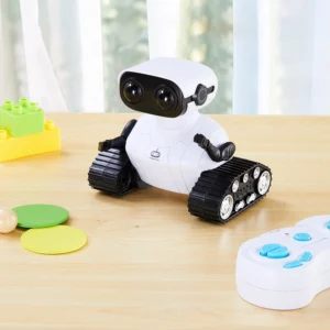 Wireless RC Rechargeable Robot Toy - Music/LED Eyes, 4-Way Movable Arms, USB Charging, Gift for Kids
