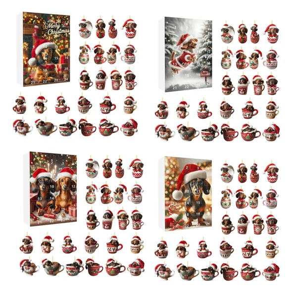 Dachshunds Christmas Advent Calendar W/Dachshunds Figure Ornaments Christmas Countdown Calendar Xmas Gifts for Dog Lover - Image 5