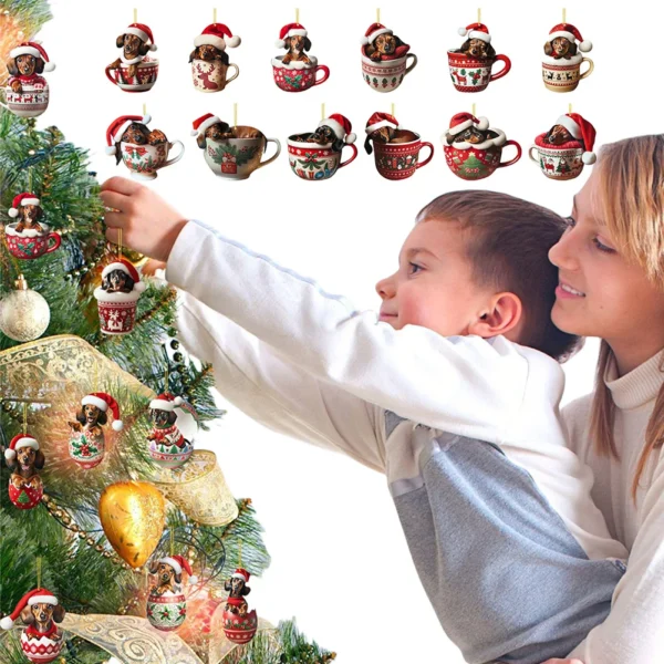 Dachshunds Christmas Advent Calendar W/Dachshunds Figure Ornaments Christmas Countdown Calendar Xmas Gifts for Dog Lover - Image 4