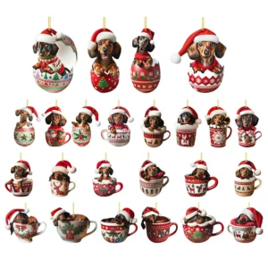 Dachshunds Christmas Advent Calendar W/Dachshunds Figure Ornaments Christmas Countdown Calendar Xmas Gifts for Dog Lover