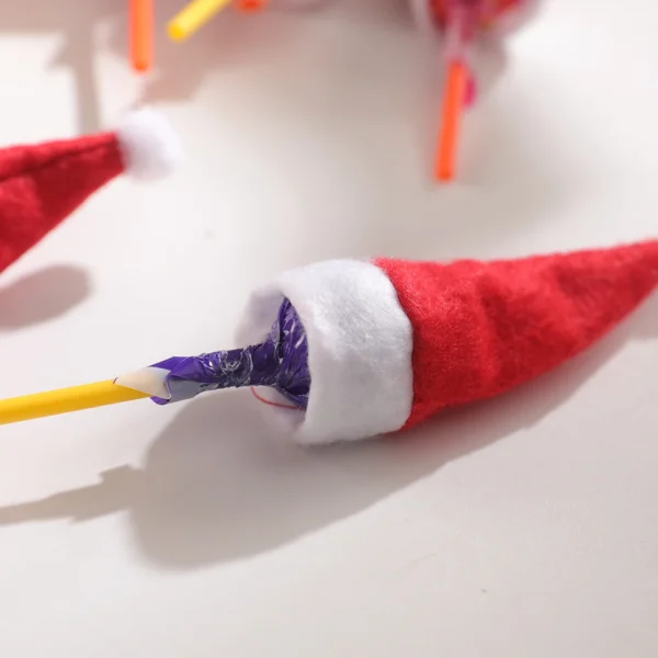 Mini Candy Christmas Hat Classic Decoration Christmas Lollipop Cap Festival Party Supplies for Kitchen Utensils Soda Wine Bottle - Image 2