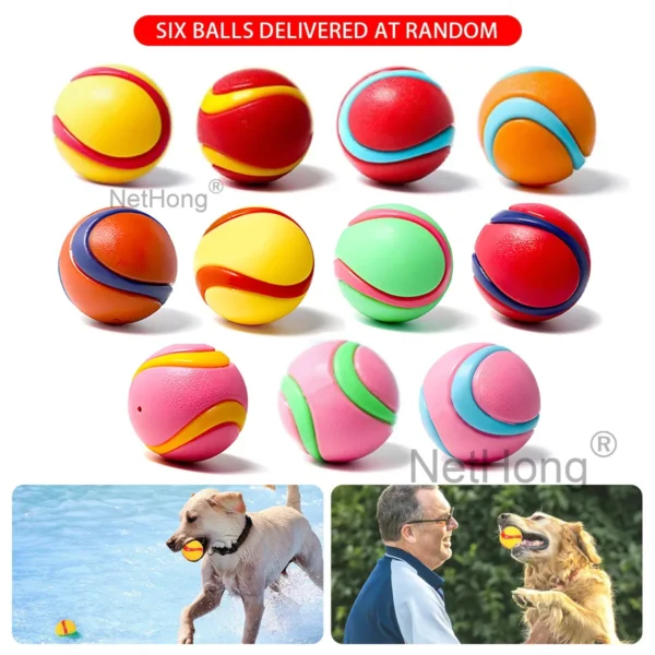 6Pcs Squeaky Balls Toys Dogs Interactive Toys TPR Dog Chew Toy for Dog Pet Teeth - Image 2
