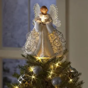 Resin Christmas Tree Topper Angel Festive Decoration For Extensive Festive Atmosphere B