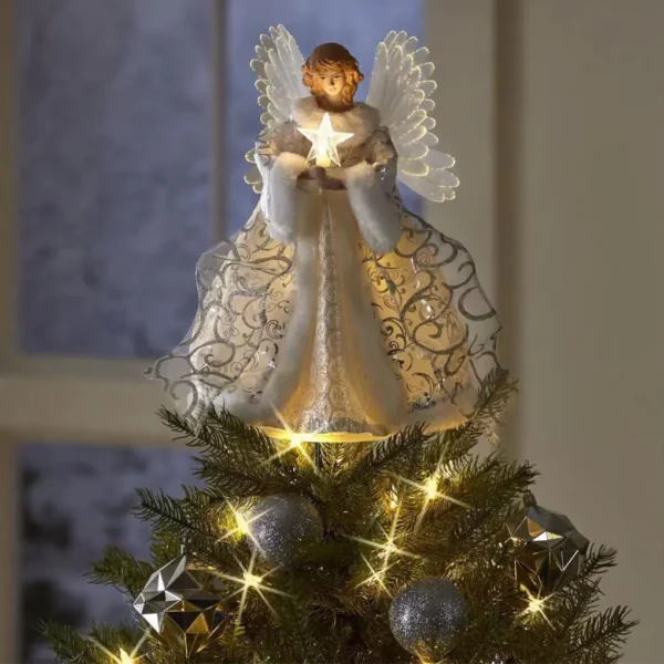 Resin Christmas Tree Topper Angel Festive Decoration For Extensive Festive Atmosphere B