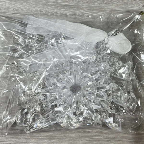 10Pcs Crystal Christmas Tree Ornaments Acrylic Snowflake Icicle Drop Crystal Hangings Decorative for Xmas Tree - Image 4