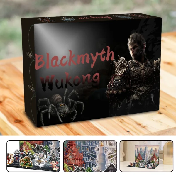 Christmas Wukong Diamond Painting Ornament Countdown Calendar Box DIY Diamond Desktop Decor Countdown Surprise Box for Beginner - Image 3