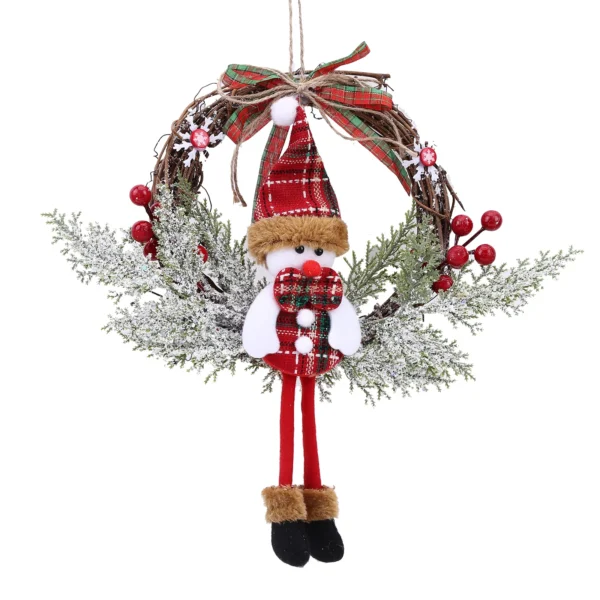 Christmas Elk Wooden Garland Multifunctional Snowman Hanging Garland Decorative Festival Theme for Holiday Indoor Outdoor Decor - Image 3