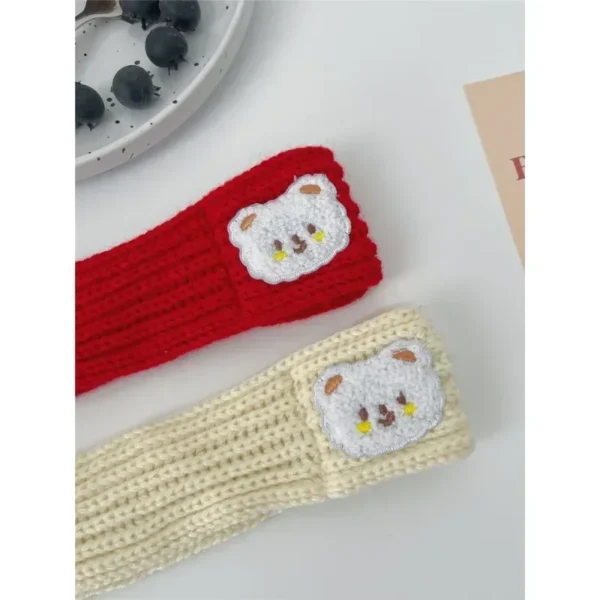 Pet Christmas Scarf Cat Dog New Year Red Bear Warm Scarf Pet Winter Knitted Scarf Cat Collar Puppy Accessories Bow Ties for Dogs - Image 3