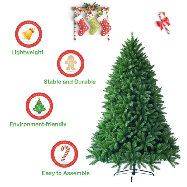5FT Premium PVC Hinged Christmas tree Artificial Christmas Tree Metal Stand - Image 5