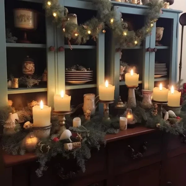 6Pc Real Wax LED Tea Light Candles with Timer 300+Hour Realistic Black Wick Battery Operated Candles for Wedding Christmas Decor - Image 5