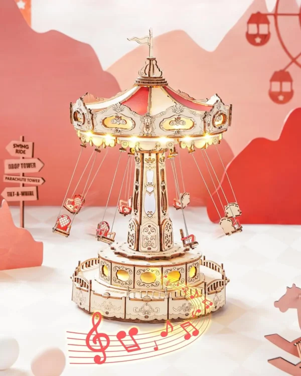 Magic Amusement Park Wooden Toys DIY Music Box Moveable 3D Wooden Puzzle for Kids Gifts for Christmas EA - Image 3