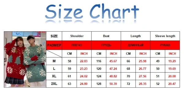 Christmas Tree Couple Street Sweater Woman Snowflake Sweatshirt Autumn Winter Unisex Man Casual Jersey Varsity Pullover Shirts - Image 6
