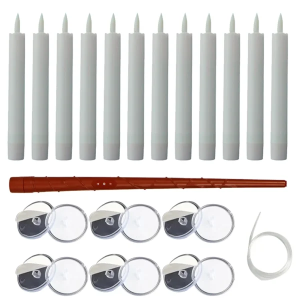 6.69in Flickering Flame Candlesticks Warm Light Christmas Decoration Electric Fake Candles 12PCS for Christmas Halloween Party - Image 3
