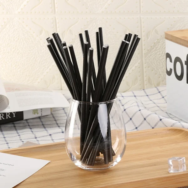 100-Pack Biodegradable Paper Straws Eco Friendly Straws for Juice Soda Cocktail - Image 4