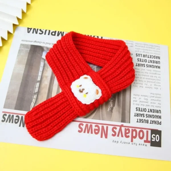 Pet Christmas Scarf Cat Dog New Year Red Bear Warm Scarf Pet Winter Knitted Scarf Cat Collar Puppy Accessories Bow Ties for Dogs - Image 6