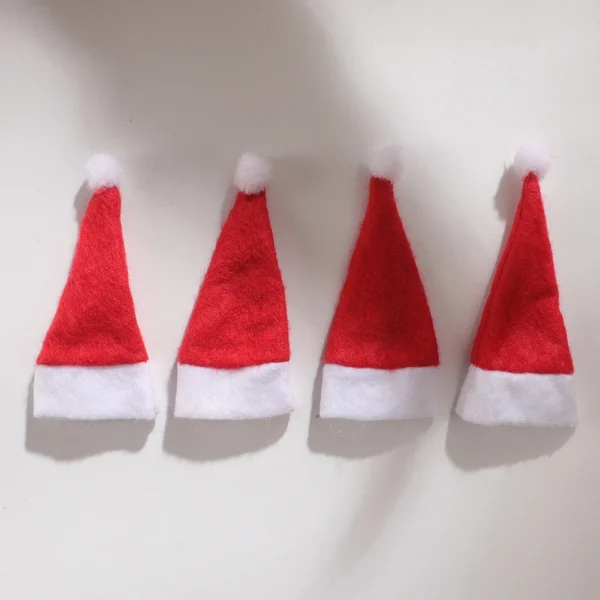 Mini Candy Christmas Hat Classic Decoration Christmas Lollipop Cap Festival Party Supplies for Kitchen Utensils Soda Wine Bottle - Image 3