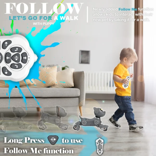 Robot Dog Toy for Kids Voice Remote Control Pet Interactive Touch Sensors 20+ Mode Robotic Puppy Toy Boys Girls - Image 4