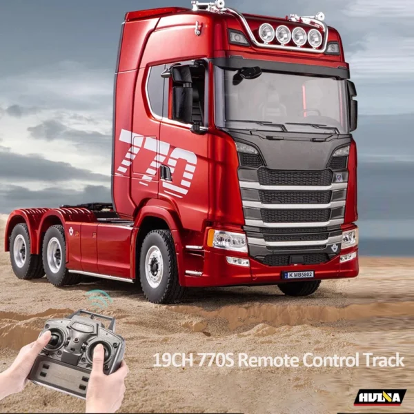 Alloy Tractor 19CH RC Truck 1/18 2.4G remote control Engineering Trailer Truck with Light and Sound Toys - Image 2