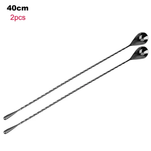 30/40cm Stainless Steel Stir Bar Spoon Mixing Ounces Cocktail Spoon Spiral Pattern Bartender Tools Teadrop Spoon Bar Tool - Image 4