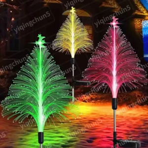 2Pcs Double Layer Solar Landscape Lights Outdoor Garden Christmas Lamp 7 Color