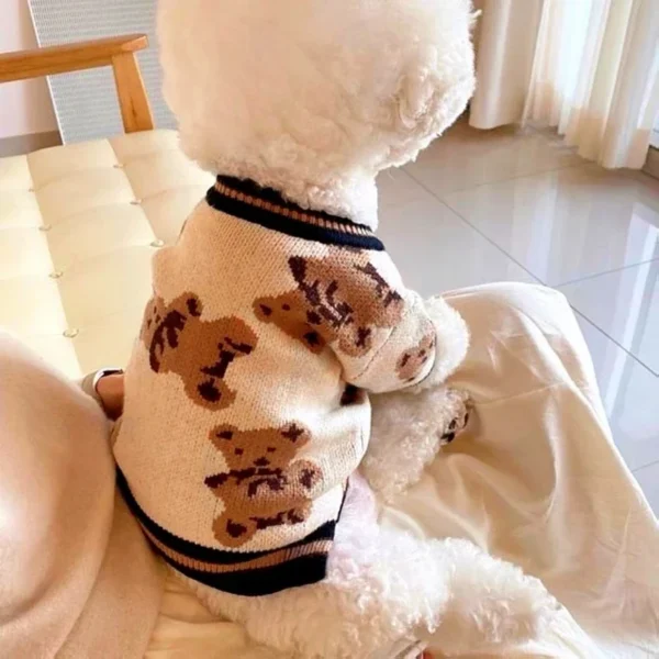 Luxury Dog Clothes Chihuahua Pet Striped Cardigan Sweater Bichon Frise Puppy Kitten Dog Warm Coat Cat Dog Accessories Pet Outfit - Image 5