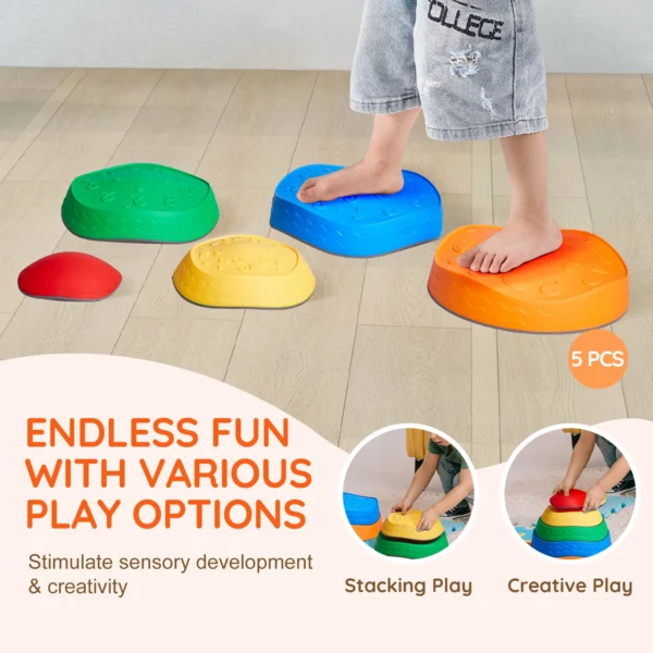 5PCS Balance Stepping Stones Montessori Children Toys Sensory Training Tactile Sensing for Kids Party Social Games - Image 3