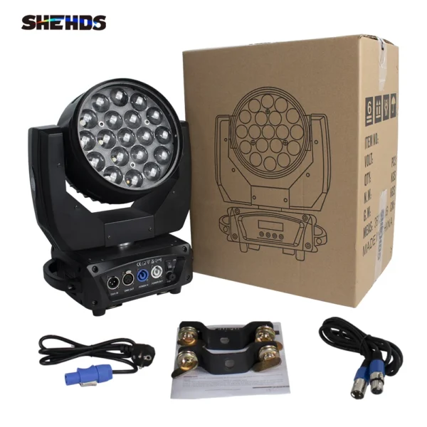 19x15W RGBW Moving Head Light Beam Wash Effect Flight Case for DJ Disco Christmas Concerts Weddings Parties - Image 3