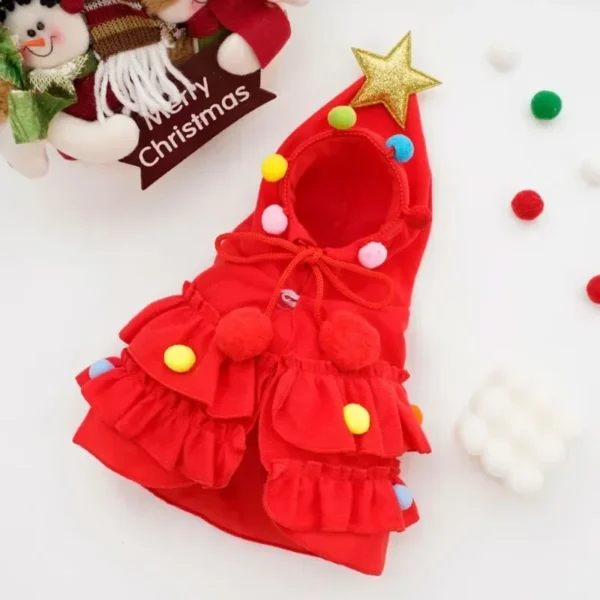 Merry Christmas Pet Clothes Dog Cloak Pet Cape And Shawl Puppy Cosplay Santa Tree Costume Happy Festival Coat Supplies Wholesale - Image 6