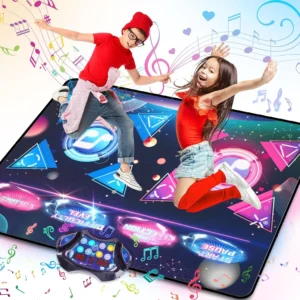Double Dance Mat for Kids 8-Keys Large Size Electric Dance Pad Music 2 Modes 12 Games 3 Levels Christmas Gift for Girls