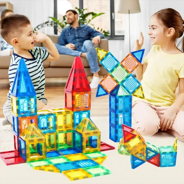 Magnetic Tile Set For Kids Magnetic Building Blocks Construction Game Children Montessori Magnets Toys Christmas Gifts - Image 6