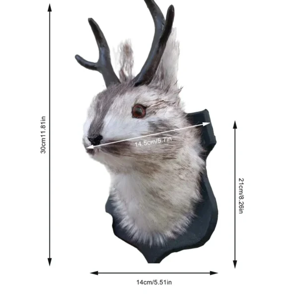 Animal Heads Wall Decor Faux Deer Bunny Head Mount Animal Sculptures Wall Hanging Decoration for Living Room Bedroom Kitchen - Image 6