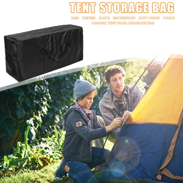 Storage Bags Waterproof SurfaceOxford Fabric Carrying Case Cushion Generous Pouch Christmas Trees Black 116×47×51cm - Image 3