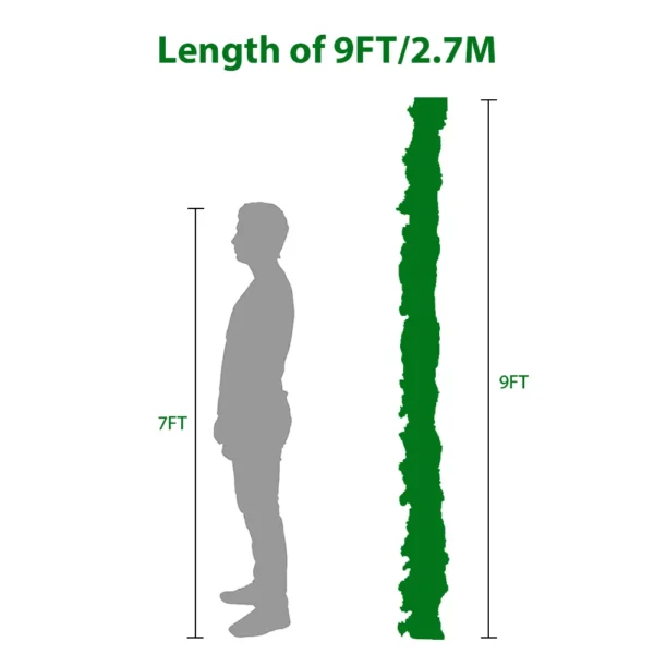 9ft Christmas Garland Bushy Pine Green Decoration Stairs Fireplace Xmas 270cm - Image 3