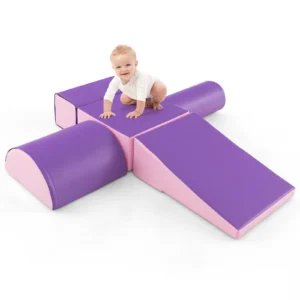 5-Piece Climb and Crawl Activity Play Set Sliding Safe Soft Foam Playset