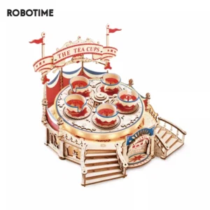 Tilt-A-Whirl The Tea Cup Amusement Park Series Building Toy Birthday Xmas Gifts for Kids Children 3D Wooden Puzzle