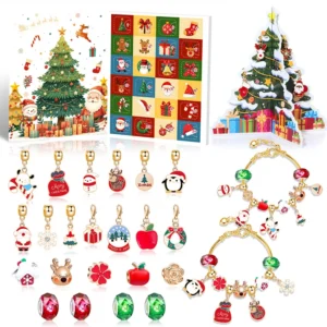 Christmas Children Crystal Bracelet Blind Box 24 Day Countdown Advent Calendar New Year Party Gift Box Decoration Festival Props