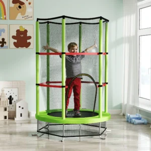Kids Trampoline Mini Bouncer w/ Enclosure Net for 3-6 Years