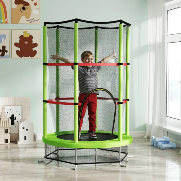 Kids Trampoline Mini Bouncer w/ Enclosure Net for 3-6 Years