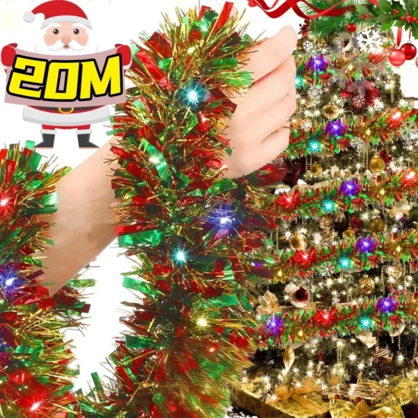 20/5M Christmas Ribbon Light String Garland Sparkling Xmas Tree Decor Holiday Birthday Party Home Festive Decoration Supplies